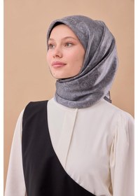 Resim Silk Home Shiny Eşarp 75012-10 Füme, Gümüş 