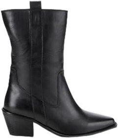 Resim HOTİÇ Kadın Deri Siyah Western Topuklu Bot 