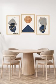 Resim Kututr Modern Minimal Geometrik Soyut 3'Lü Çerçeve Görünümlü Tablo Seti Crvs1141,Çerçevesiz Crvs1141 21 X 30 