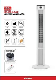Resim Marsstar MS-100 Ilgaz 100 cm Kule Tipi Vantilatör | Sessiz, Uzaktan Kumandalı, Zaman Ayarlı, 3 Kademeli 