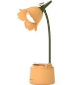 Resim Suntek Çiçek Masa Lambası Çocuk Dokunmatik Sensör Karartma Sarı 