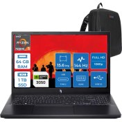 Resim Acer Nitro V15 ANV15 Ryzen 5 7535HS 64GB Ddr5 1tb SSD 6GB/RTX3050/75W 15.6" Fhd 144Hz Windows 11 Pro Dizüstü Bilgisayar 41R5QLP17 + Zettaçanta 