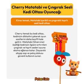 Resim PetzzCats Cherry Matatabi ve Çıngırak Sesli Kedi Oltası Oyuncağı Turuncu 42 Cm 