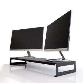 Resim HANSDO DUAL MONİTÖR STANDI – İKİLİ MONİTÖR STANDI – MONİTÖR YÜKSELTİCİ – METAL – SİYAH – SMS4BL 