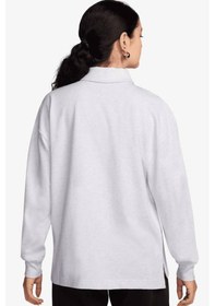 Resim Nike Essential Oversized Ls Polo Women's Sweatshirt Kadın Oversize Polo Yaka Sweatshirt Kırık Beyaz Kırık Beyaz 