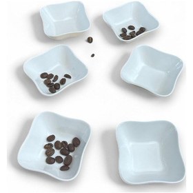 Resim 6lı Porselen Kase Çerezlik Sosluk Mini Boy 633 Beyaz 