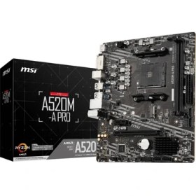 Resim MSI A520M-A Pro Am4 Ddr4 4600(OC) DVI HDMI M.2 Usb3.2 Matx Anakart 