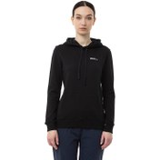 Resim JACK WOLFSKIN Kadın SWEATSHIRT Alice Hoody Siyah Kapüşonlu 