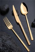 Resim Nehir Dalyan Titanium 36 Parça Çatal Kaşık Bıçak Takımı Gold 