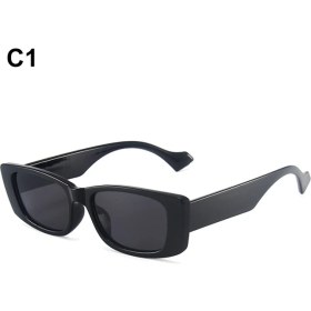 Resim Xifu Shop C C1 Küçük Dikdörtgen Moda Renkli Kare Retro UV400 Plaj Gözlüğü (Yurt Dışından) 