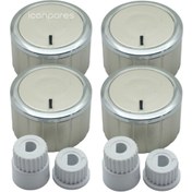 Resim icanPARES Hotpoint Ariston-ıcf-ınterfox Uyumlu Ankastre Set Üstü Ve Ocak 4 Lü Düğme Takımı - Aynalı Inox 