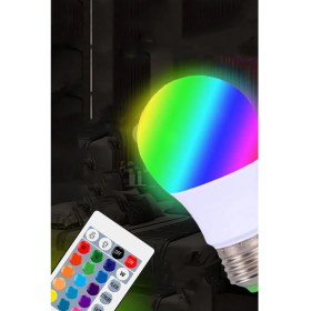 Resim Gampus Uzaktan Kumandalı Renk Değiştiren Ampul Rgb 9W Beyaz Dahil 16 Renkli Tasarruflu Ampul 