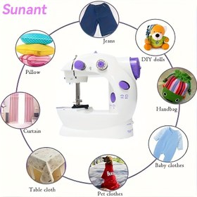 Resim Sunant Avrupa Standart Ev Dikiş Makinesi, Kumaş Onarımı için Elektrikli Dikiş Makinesi, Kolay Kullanım, Taşınabilir, Çok Fonksiyonlu, Pil/Prizli Çift Kullanım, Dikiş, Düğme Dikiş ve İplik Sarma Dahil, Kumaş, Kumaş, Modifiye Giyim, Ev DIY için Uygun, Dikiş Sevginleri, Anneler Günü, Noel, Sevgililer Günü, Cadılar Bayramı, Parti, Doğum Günü Hediyeleri vb. 