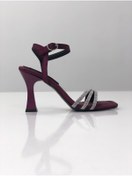 Resim TUUBA SHOES Joyce Mor Saten Taşlı Kadın Abiye Ayakkabı 