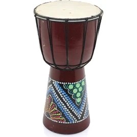 Resim Batikli Ahşap Darbuka 25 cm 