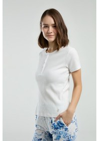 Resim Pierre Cardin Kadın Beyaz Pijama Takımı Pc8970-s-v1 Beyaz 