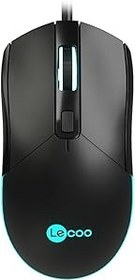 Resim Lecoo MS120 USB Kablolu 2400DPI 4 Tuşlu RGB LED Aydınlatmalı Optik Gaming Optik Mouse Siyah 