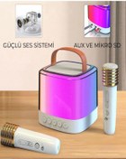 Resim dreamingo Karaoke Bluetooth Hoparlör Aggıy Ag-s7 Kablosuz Mikrofonlu Rgb Led Parti Işıklı 