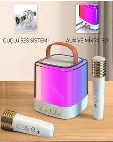 Resim dreamingo Karaoke Bluetooth Hoparlör Aggıy Ag-s7 Kablosuz Mikrofonlu Rgb Led Parti Işıklı 