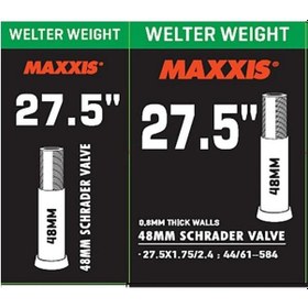 Resim Maxxis Bisiklet İnce Sibop İç Lastik Welter Weight 27.5x1.75/2.4 Sv Kalın Sibop 48mm 