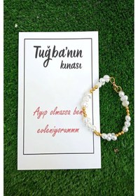 Resim 20 Adet Gold & İnci Boncuklu Bileklik - Kına Hediyesi - Nikah Krem 