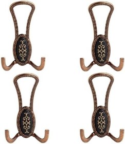 Resim Badem10 Palmira Portmanto Vestiyer Duvar Askısı Metal Dolap Elbise Askılığı Antik Bakır Siyah Desenli (4 Adet) 