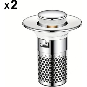 Resim Willowhaven 2 Adet 304 Paslanmaz Çelik Banyo Tıpası, Koku Geçirmez, Saç Tutucu, Hızlı Drenaj 