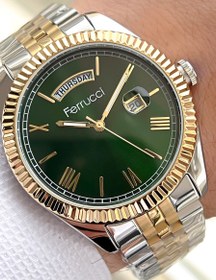Resim Ferrucci Rolex Model Çelik Kordon Takvimli Kadran 30 Mt Suya Dayanıklı Erkek Kol Saati FEC.13029M04 
