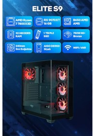 Resim Game Garaj Elite S9 R7-7800X3D 32 GB 1 TB SSD RX9070XT 16 GB Free Dos Masaüstü Oyuncu Bilgisayarı 