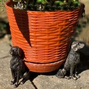 Resim 3 Adet Köpek & Tavşan Şekilli Saksı Standları - Dayanıklı Reçine Katlı Ayaklık, Bahçe ve Balkon İçin Dekoratif Bitki Destekleri, Dış Mekan Kullanımı, Asma Saksılar, Oyuncağa Benzer Tasarım, Detaylı İşçilik, Parlak Yüzey 