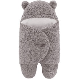 Resim migie 0-4 Ay Bebek Dış Kundak Uyku Tulumu Kıvırcık Wellsoft Peluş Gri 