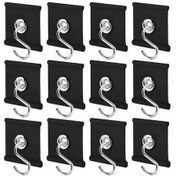 Resim Maoyaya 12 Adet Rv Tente Kancası 5/6 Mm, 7/8 Mm, Işık Klipsli, Kamp Çadırı İçin Siyah Tente Askısı 