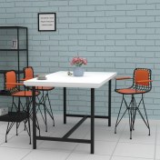 Resim Knsz ufak boy tel bar sandalyesi 1 li uslu syhtrn kolçaklı sırt minderli 55 cm oturma yüksekliği mutfak bahçe cafe ofis 