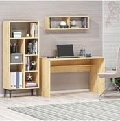 Resim DEMONTE DECOR College Çalışma Masası + Kitaplık Takım Safir Meşe-beyaz 
