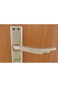 Resim Azm Hırdavat Berlin Nikel Saten Aynalı Kapı Kolu Wc ( Sol ) 