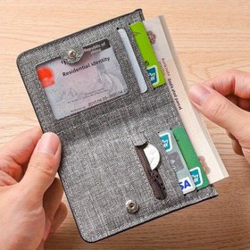 Resim Erkekler için Ultra İnce Dikey Kanvas Cüzdan - Çoklu Kart Yuvası Tasarımı, Güvenli Kart Tutucularıyla Katlanabilir Kompakt Cüzdan, Öğrenciler ve Genç Profesyoneller İçin Dayanıklı Günlük Kullanım, Minimalist Rahat Stil 