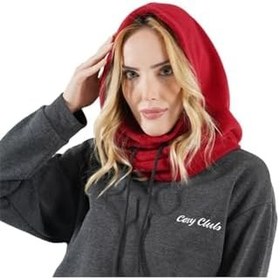 Resim Kadın Polar Bordo Kar Maskesi 