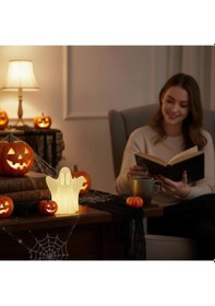 Resim Masaüstü Işıklı Hayalet Helloween Dekor Standart 
