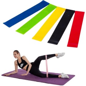 Resim shopwave 5li Egzersiz Direnç Bant Seti Pilates Crossfit Ekipmanları (5047) 