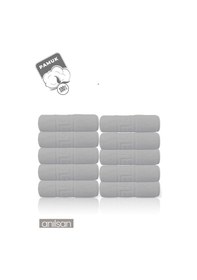 Resim 10'lu Gri Greek El Havlusu - 50x90 Cm, 225gr, %100 Pamuk, Spa Ve Otel Havlusu Gri 