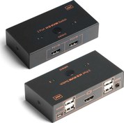 Resim DK-AC-KVMHD01 2x HDMI 4x USB KVM SWITCH 4K-30 Hz Dark