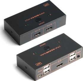 Resim DK-AC-KVMHD01 2x HDMI 4x USB KVM SWITCH 4K-30 Hz 