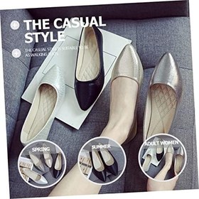 Resim 1 Çift pompalar dans ayakkabıları ayakkabılar şık gündelik kadınlar için sandalet kedi topuklu kadın ayakkabı iş ayakkabısı kadın düz ayakkabı bale daireler sığır tendonu Black 