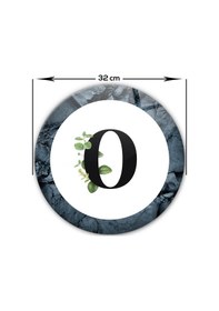 Resim Decorita Cam Kesme Tahtası - Cam Kesme Tablası - Harfli Tasarım O Çap 32 CM 