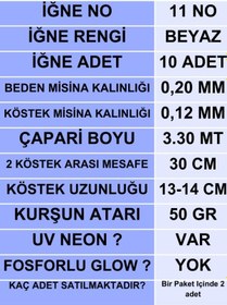 Resim Ea genset İstavrit Çaparisi 20x12 11 No 10 Beyaz İğneli 2li Paket 