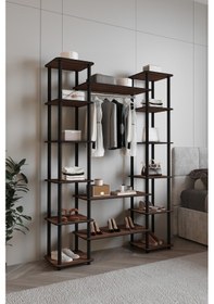 Resim Dekoratif Masivo Portmanto Çok Amaçlı Raf Madran Ceviz Ceviz 