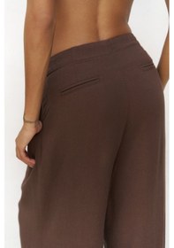Resim Mai Collection Mai Studios Co. Mahoney Kahve Keten Palazzo Pantolon Kahve 