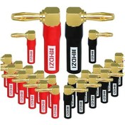 Resim Chuangyinshop 24k Altın Kaplama Hoparlör Kablosu Muz Pili 12li Set 90 Derece Yaprak Bağlantı 