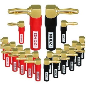 Resim Chuangyinshop 24k Altın Kaplama Hoparlör Kablosu Muz Pili 12li Set 90 Derece Yaprak Bağlantı 