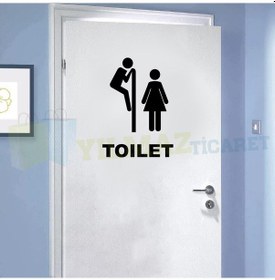 Resim Yılmazetic Wc Toilet Kapı Klozet Yapıştırma Banyo Sticker 13 x 9 CM 